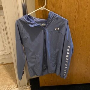 Small blue never worn under armor zip up hoodie